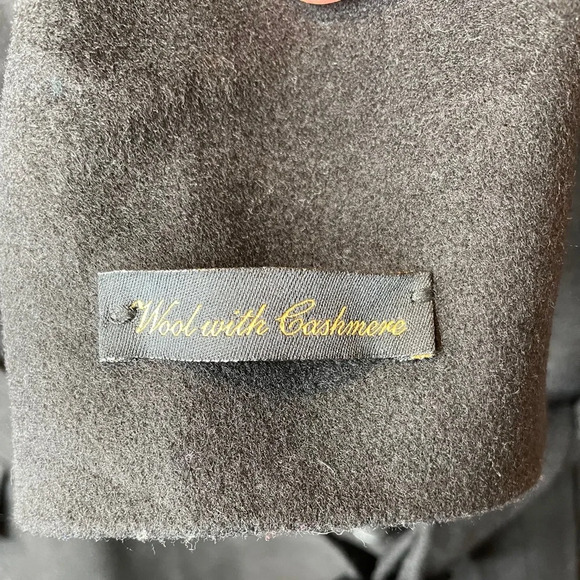 Barbour Madge Black Coat Wool and Cashmere Blend Size 4 Jacket With Belt - Picture 9 of 11